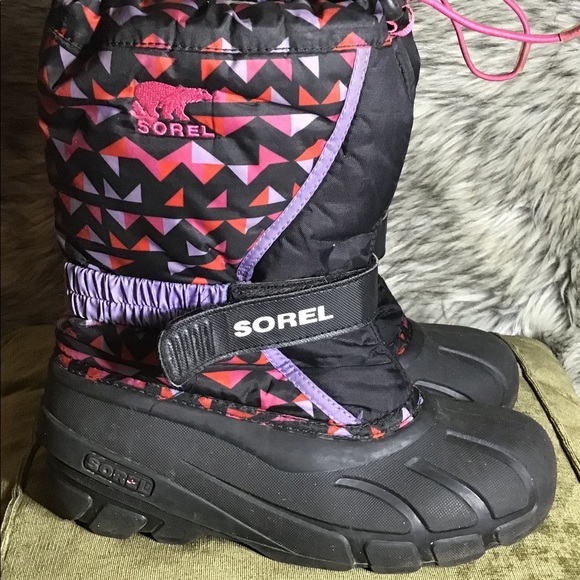 Sorel Shoes - Sorel winter boots waterproof size 5 black/pink